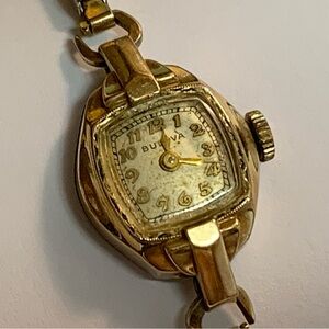 Vintage 1950’s Dainty Bulova Ladies Watch L1 Art Deco Square Dial Manual Wind